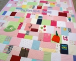 patchwork quilt from baby clothes