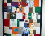 patchwork quilt from baby clothes